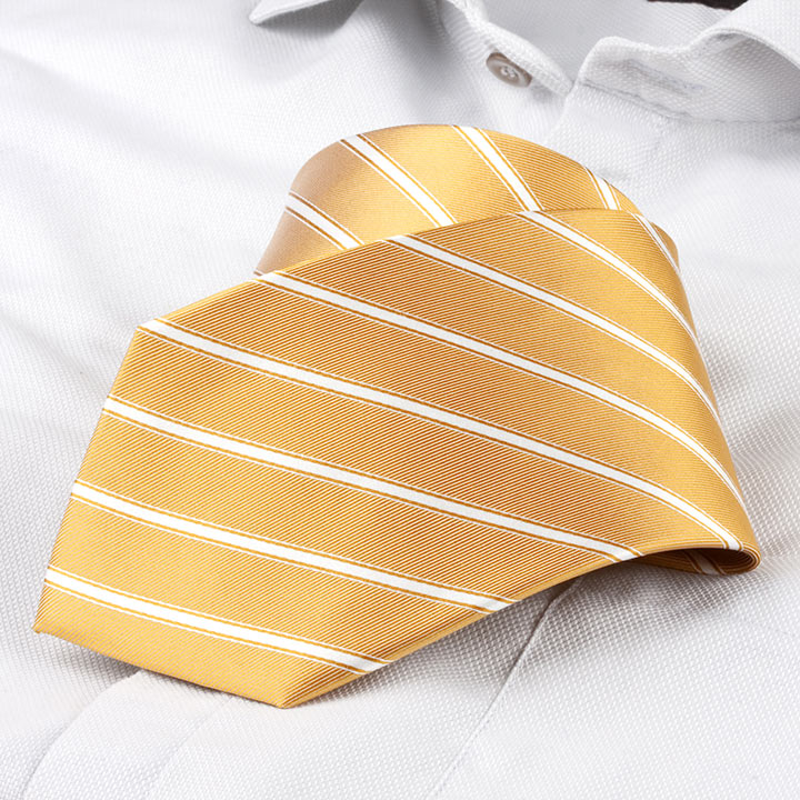 Chairman Style Desire Yellow pánská hedvábná kravata s proužkem