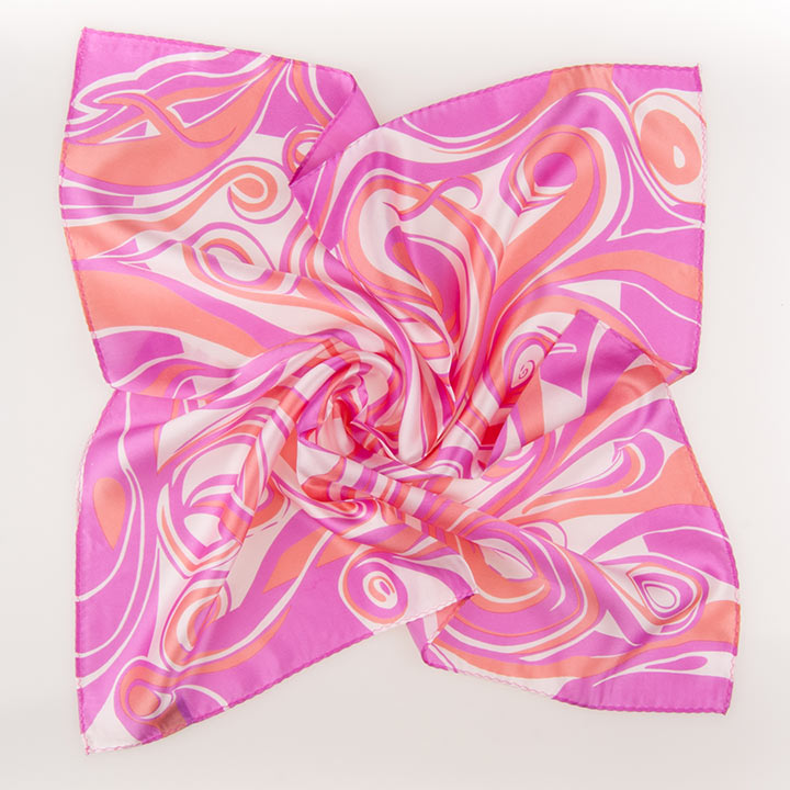 Passerini/Am šátek Spirals Pink Orange hedvábný dámský šátek