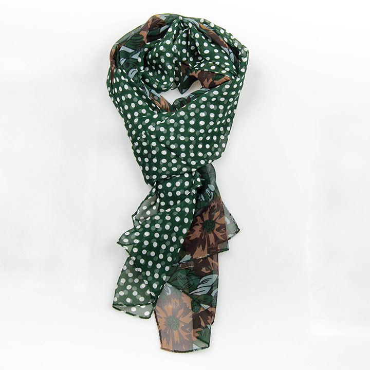 Passerini/Am šála Floral Green hedvábná dámská letní šála