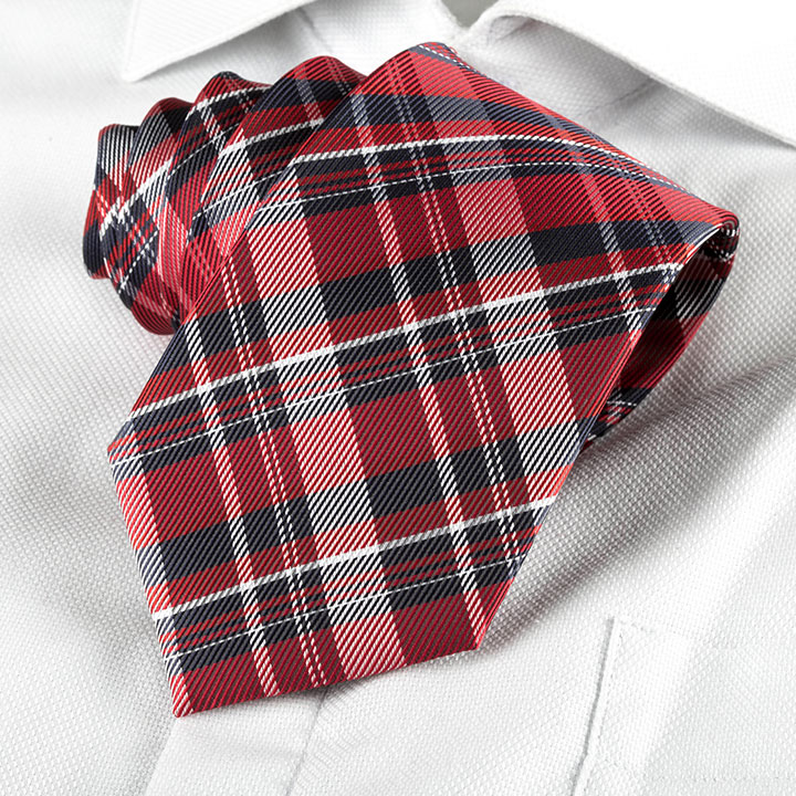 Passerini/Am Giacomo Red pánská kravata polyester s mřížkou