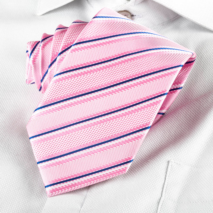 Passerini/Am Giampiero Pink pánská kravata polyester s proužkem