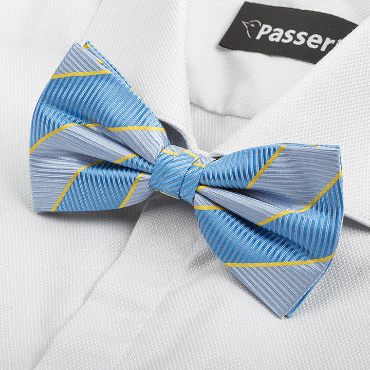 Passerini/Am Filbert Blue hedvábný pánský motýlek s proužkem
