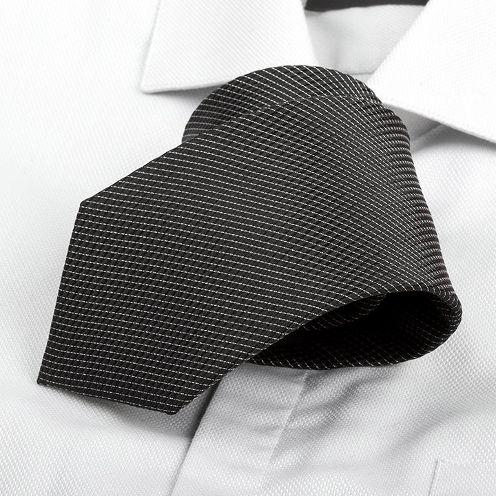 Chairman style Larrie Black pánská hedvábná kravata se vzorkem