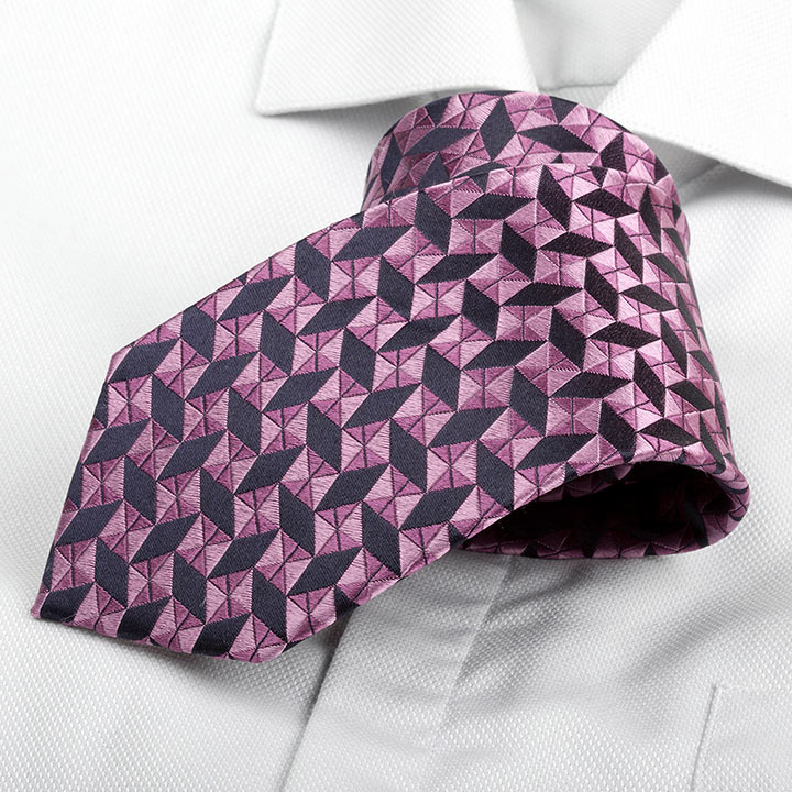 Chairman style Lennie Violet pánská hedvábná kravata se vzorkem