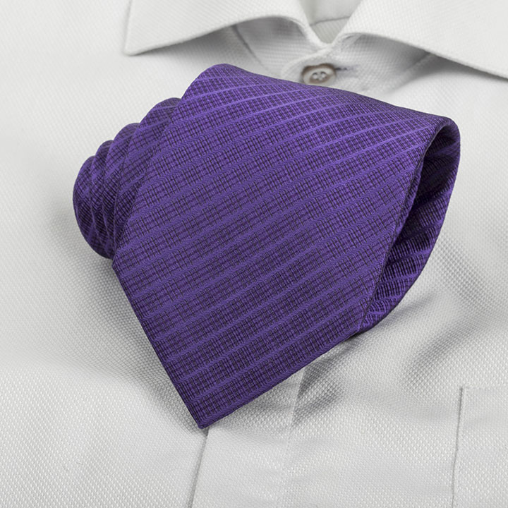 Cadini Marvin Violet pánská hedvábná kravata s mřížkou
