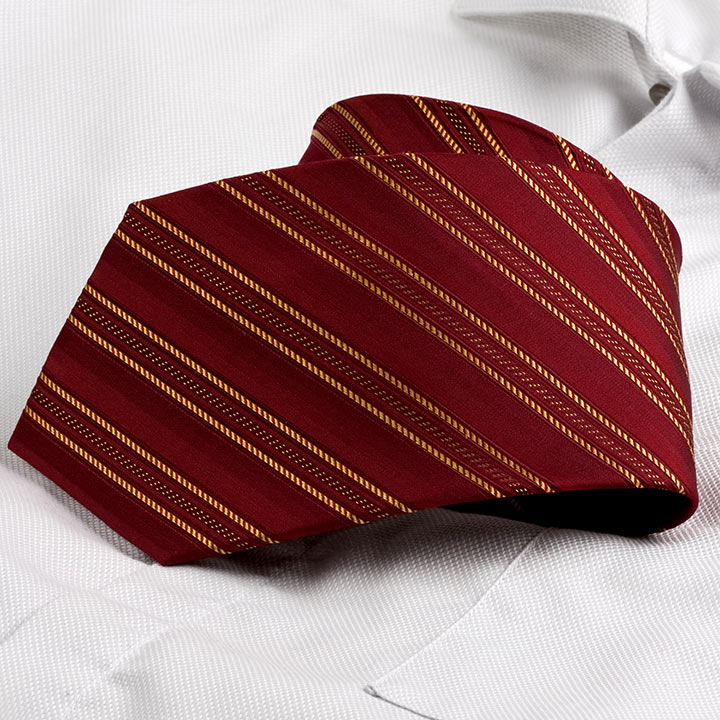 Chairman Style Philip Red pánská hedvábná kravata s proužkem