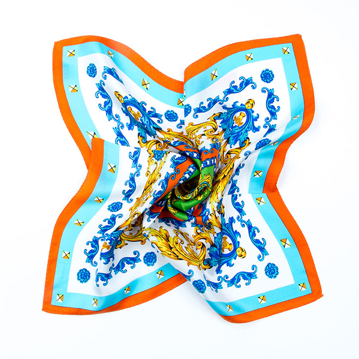 Passerini/Am šátek Baroque Ornaments in Orange hedvábný dámský šátek