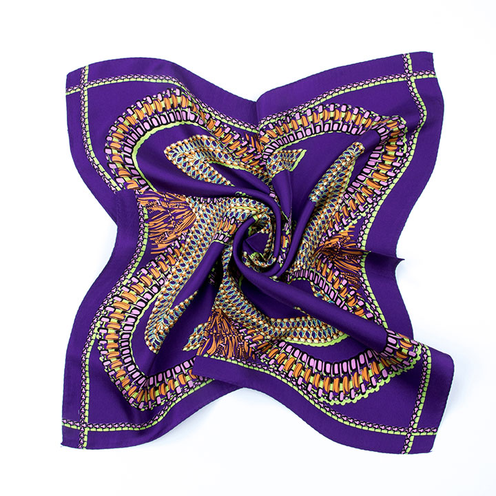 Passerini/Am šátek Mirrored G in Violet hedvábný dámský šátek