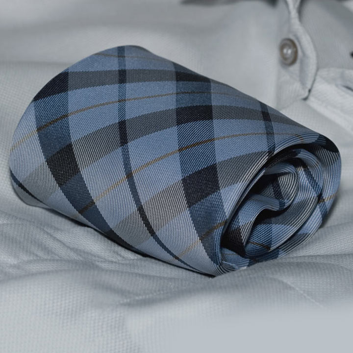 Rosini Basilio Blue pánská kravata polyester s mřížkou