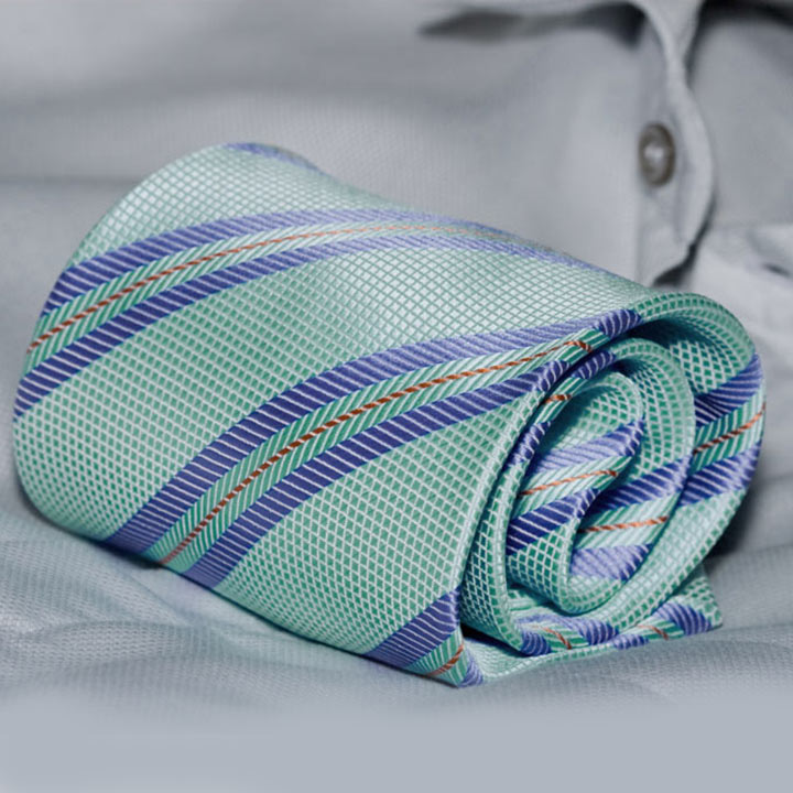 Rosini Emilio Azure pánská kravata polyester s proužkem