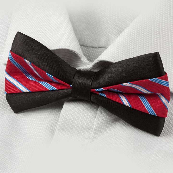 Passerini/Am Aldi Stripe Black Red pánský motýlek s proužkem