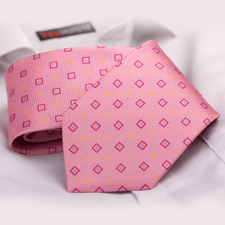 Chairman Style Rico Pink pánská kravata polyester se vzorkem