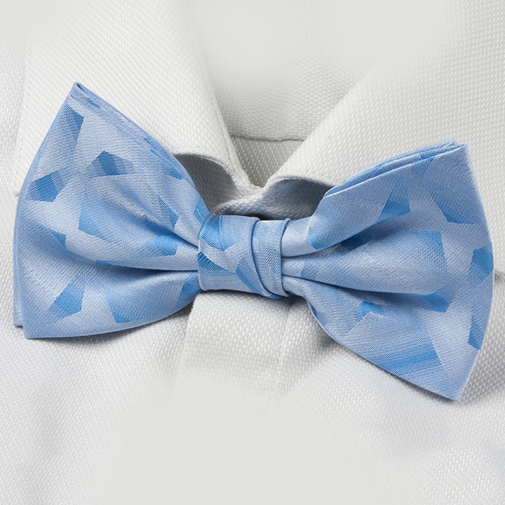 Passerini/Am Darien Light Blue hedvábný pánský motýlek se vzorkem