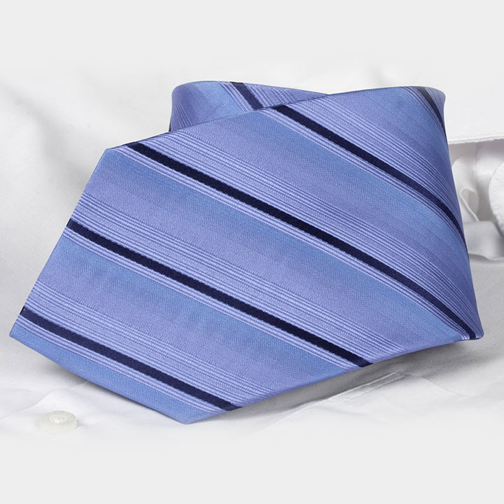 Chairman style Alvere Blue pánská hedvábná kravata s proužkem